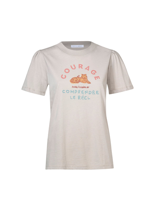 COURAGE. FAIT MAIN T SHIRT IN SAND