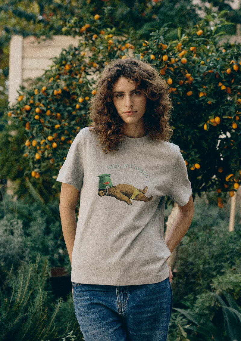 BEAR GIRL T SHIRT IN MÉLANGE