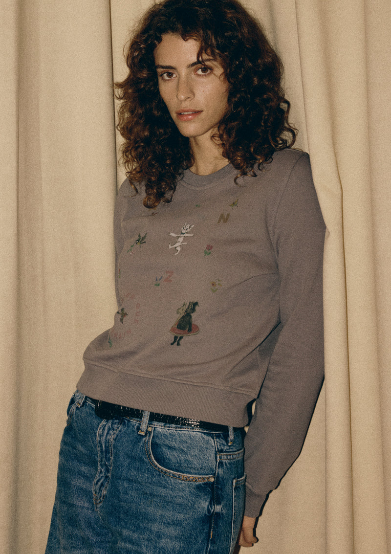 Moi, je t'aime SWEATSHIRT IN SMOKY LAVENDER