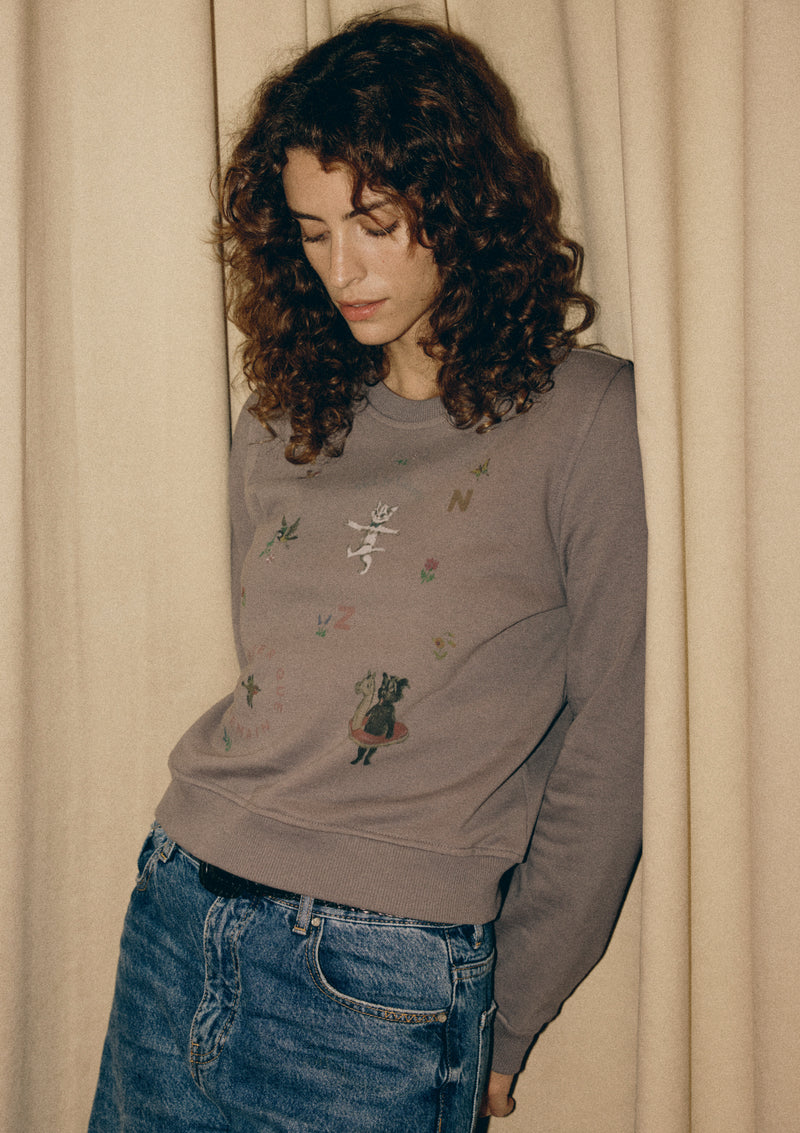 Moi, je t'aime SWEATSHIRT IN SMOKY LAVENDER