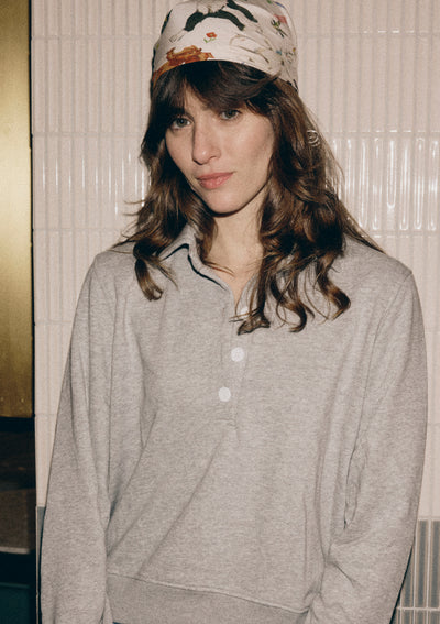 JUST RIGHT POLO SWEATSHIRT IN MÉLANGE