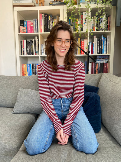 NICE 'N' EASY SHIRT IN CHERRY AND MÉLANGE STRIPES
