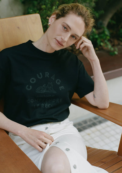 BLACK ON BLACK UNISEX COURAGE T SHIRT