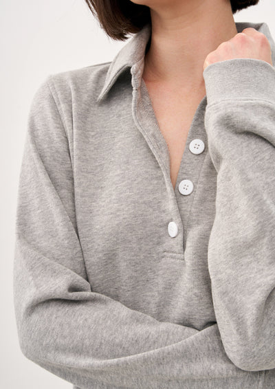 JUST RIGHT POLO SWEATSHIRT IN MÉLANGE