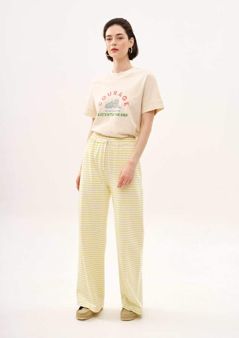 COURAGE. FAIT MAIN GIRL T SHIRT IN BUTTER