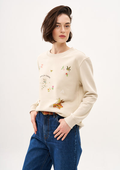 Moi, je t'aime SWEATSHIRT IN CREAM