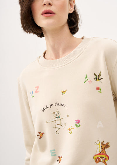 Moi, je t'aime SWEATSHIRT IN CREAM