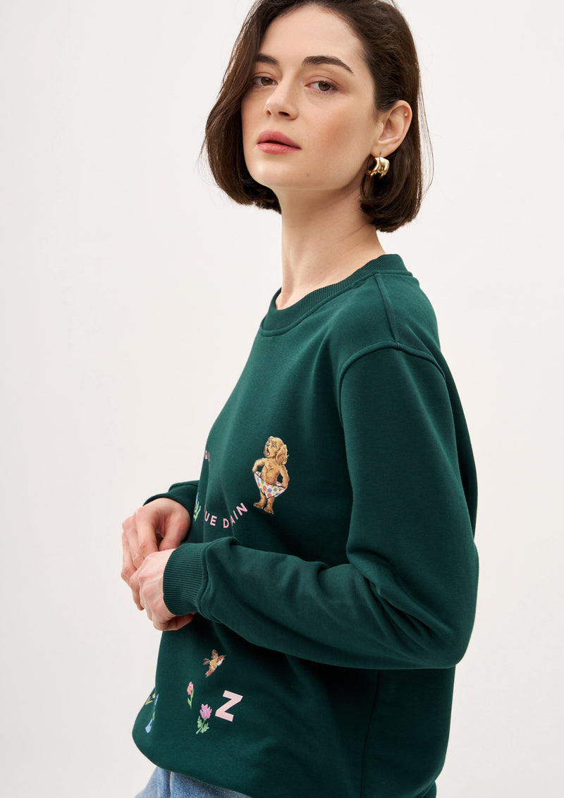 Moi, je t'aime SWEATSHIRT IN VIVID GREEN