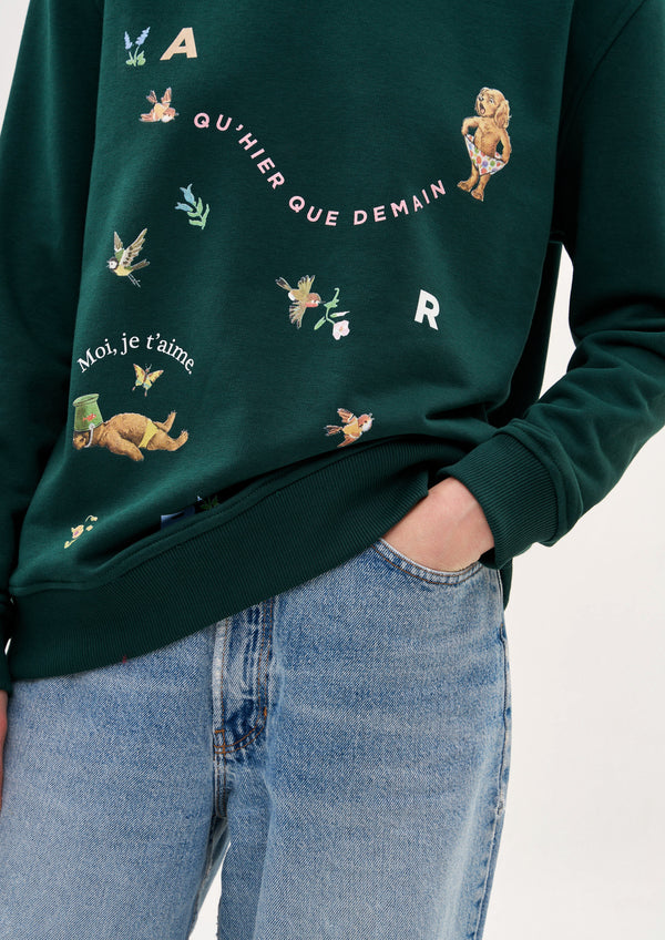 Moi, je t'aime SWEATSHIRT IN VIVID GREEN