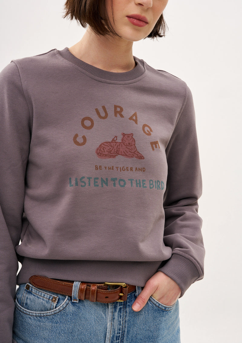 COURAGE SWEATSHIRT IN SMOKY LAVENDER