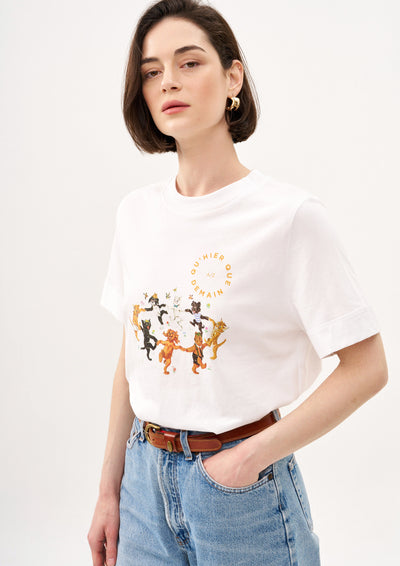 GATHER HANDS GIRL T SHIRT IN WHITE