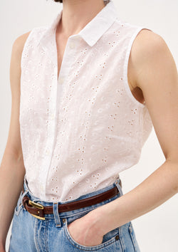 WHITE BLOUSE IN BRODERIE ANGLAISE