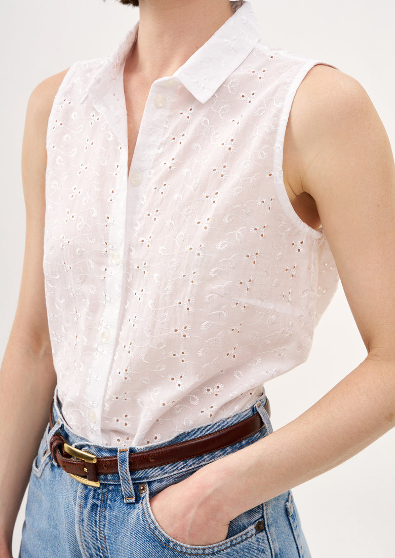 WHITE BLOUSE IN BRODERIE ANGLAISE