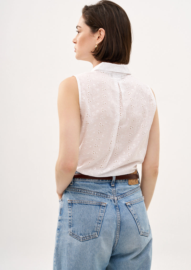 WHITE BLOUSE IN BRODERIE ANGLAISE