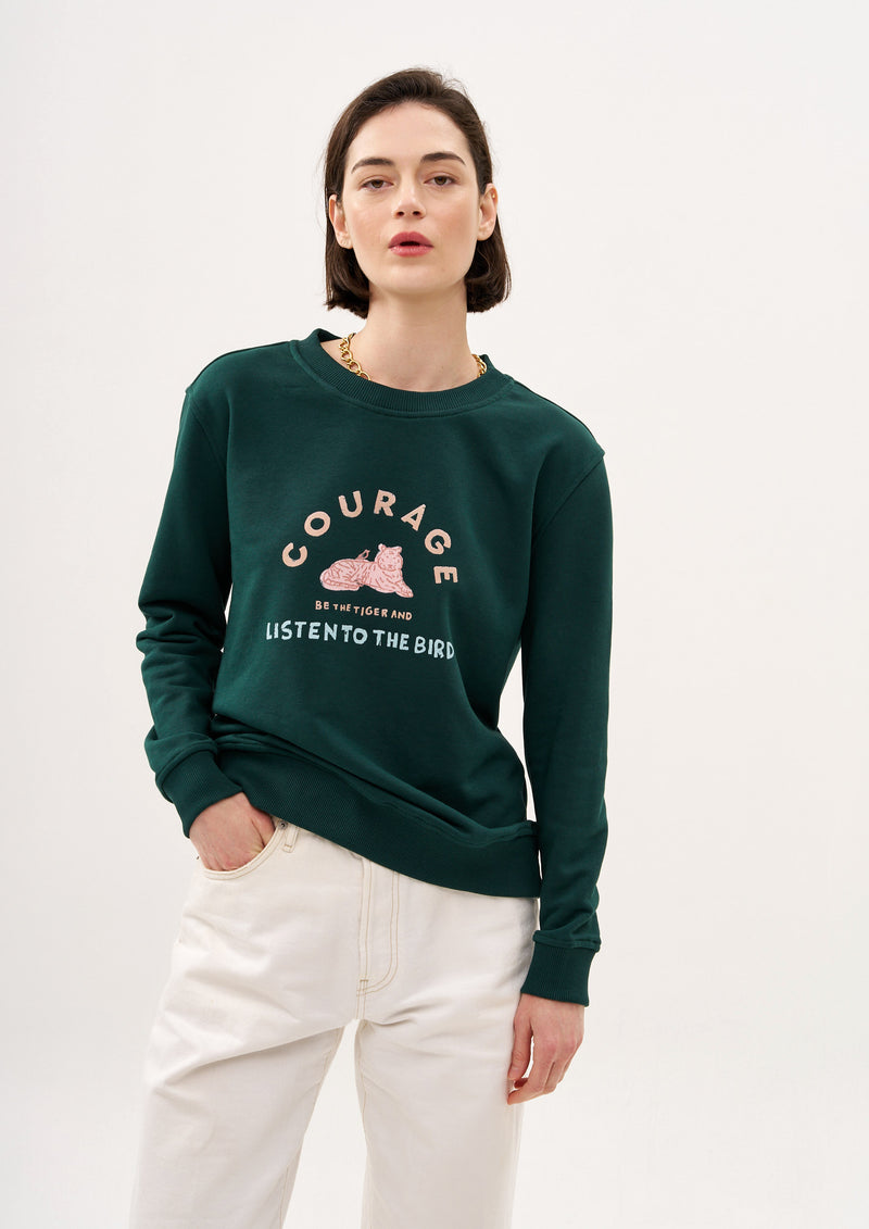 COURAGE SWEATSHIRT IN GREEN