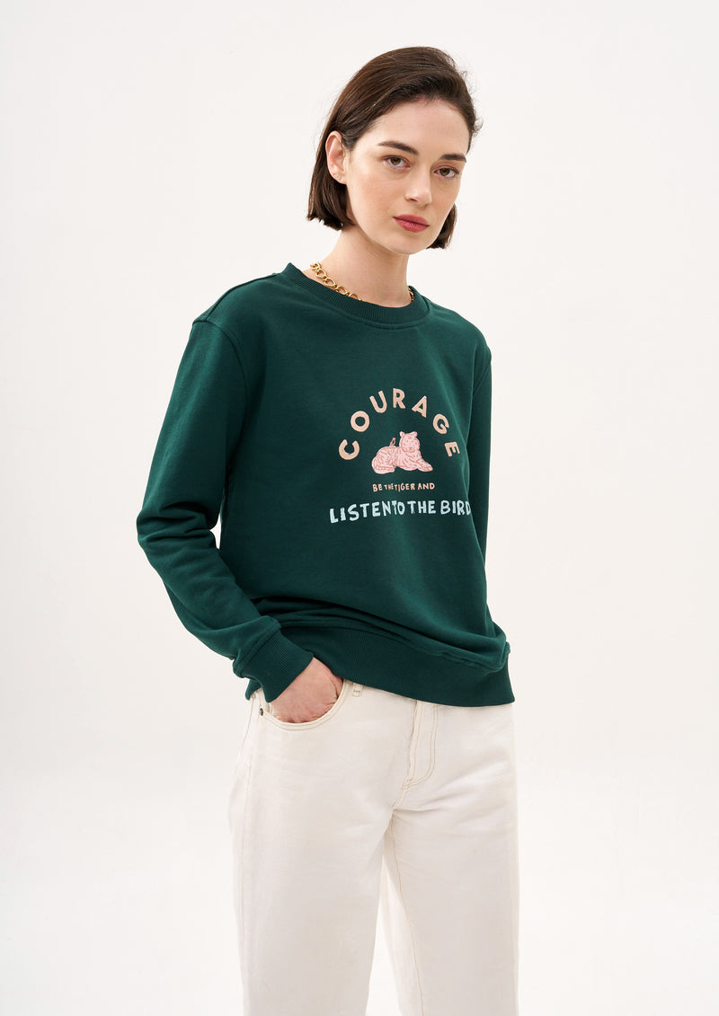 COURAGE SWEATSHIRT IN GREEN