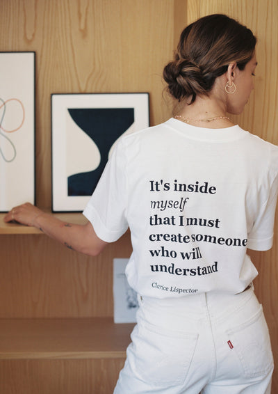 INSIDE MYSELF T SHIRT IN WHITE