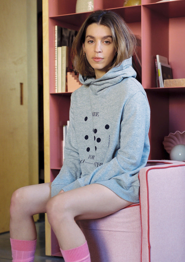 WE ARE HOODIE IN MÉLANGE AND NAVY