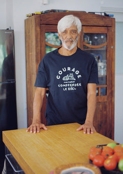 COURAGE. FAIT MAIN T SHIRT IN GRAPHITE FOR MEN