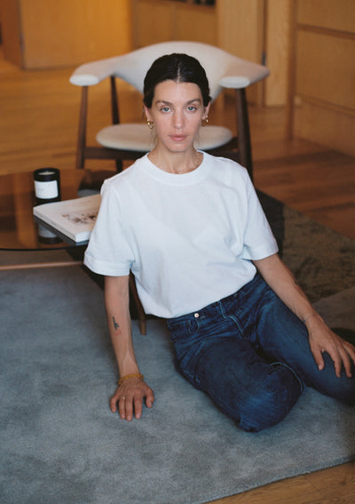 INSIDE MYSELF T SHIRT IN BLUE PRINT