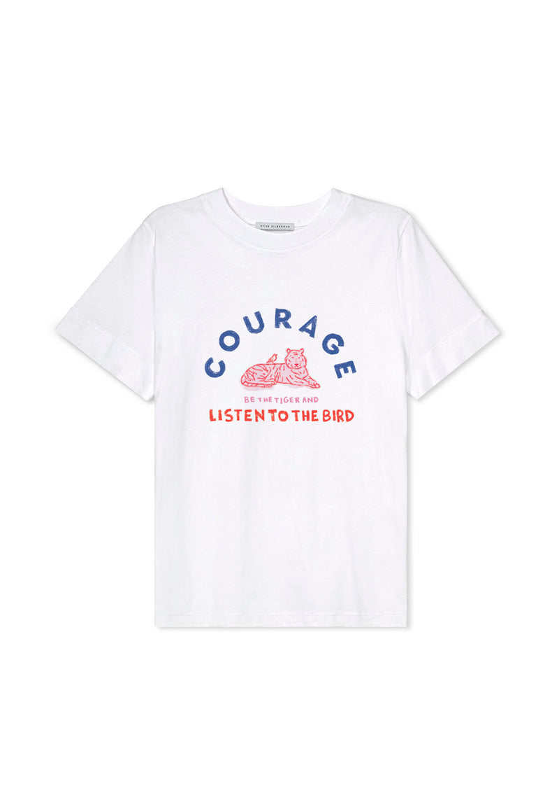 COURAGE GIRL T SHIRT IN WHITE