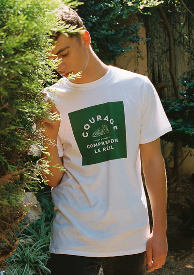 GREEN TIGER MEN T SHIRT IN WHITE