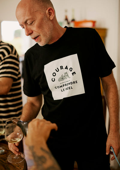 WHITE SQUARE MEN T SHIRT IN BLACK