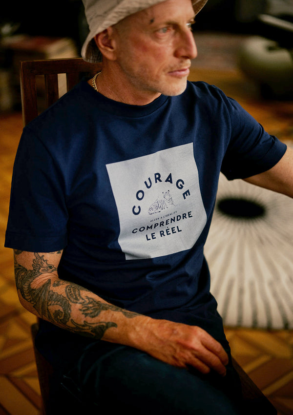 COURAGE SQUARE T SHIRT IN BLUE FOR MEN