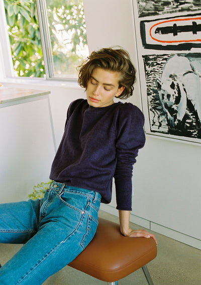 FURRY FRIEND SWEATER IN DEEP PURPLE